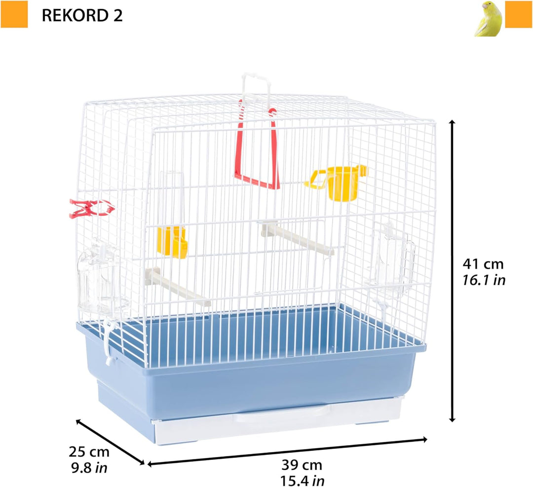 Ferplast Vogelkäfig Kanarienvogel, inkl. Vogelspielzeug, Vogel-Futternapf, Vogel-Sitzstangen, Weiss,