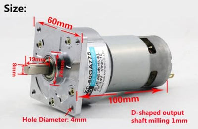 5-600 RPM Speed Reducer Getriebemotor DC 12/24V 35W CW/CCW Micro Hohe Drehmoment Drehzahl Getriebe