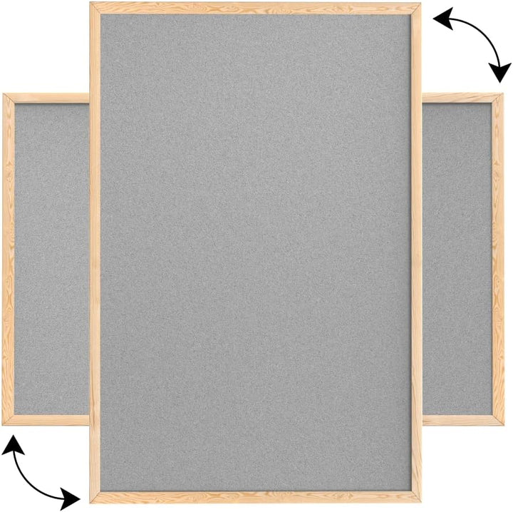 ALLboards helles Grau Pinnwand mit Holz Rahmen 90x60cm Korktafel Korkwand Pinnwand Kork Grau Oberflä