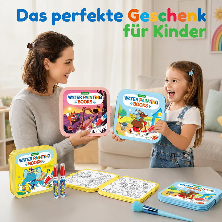 3 Stück Wassermalbuch Wiederverwendbar Malbuch 3–6 Jahre