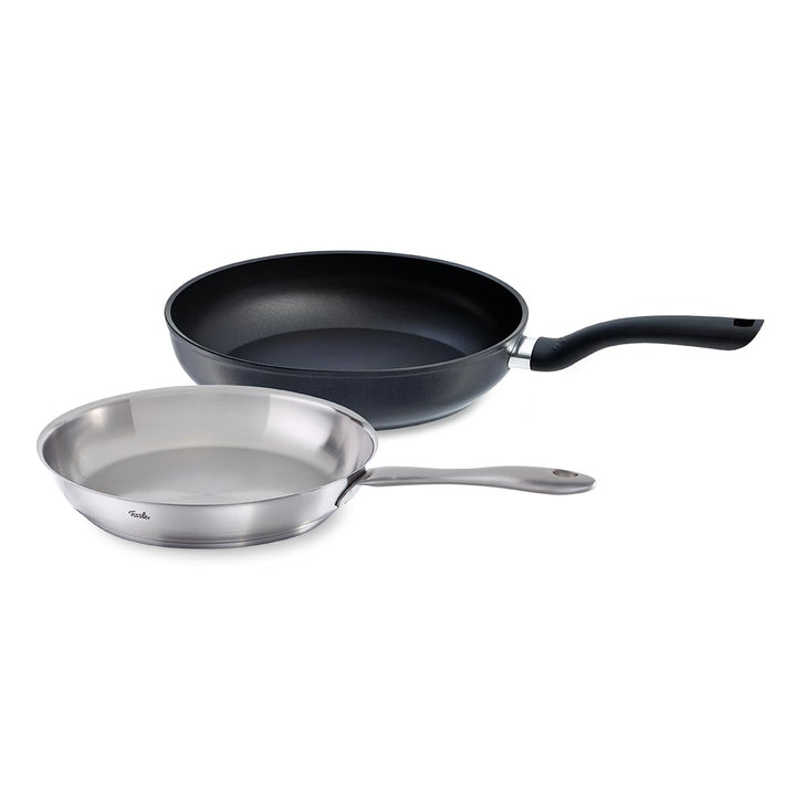 Fissler Pfannen-Set, 2-teilig/Catania unbeschichtete Edelstahl-Pfanne (Ø 24 cm) & Cenit beschichtete