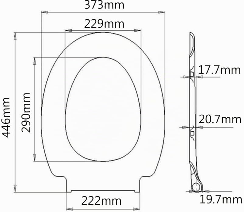 SINOBATH O-förmiger Premium-Duroplast Toilettensitz mit Edelstahl-Scharnieren &amp; Sanftschliess-Funkti