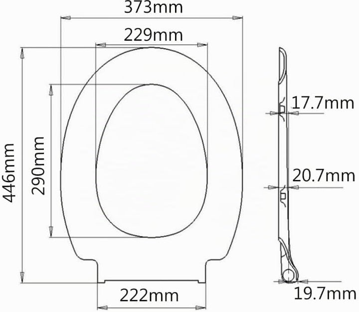 SINOBATH O-förmiger Premium-Duroplast Toilettensitz mit Edelstahl-Scharnieren &amp; Sanftschliess-Funkti