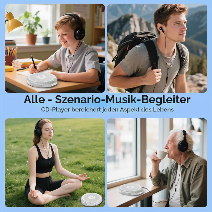 CD Player Tragbar: KOVCDVI Tragbarer CD-Player mit LCD-Display, Unterstützt CD-R/CD-RW/MP3-Wiedergab