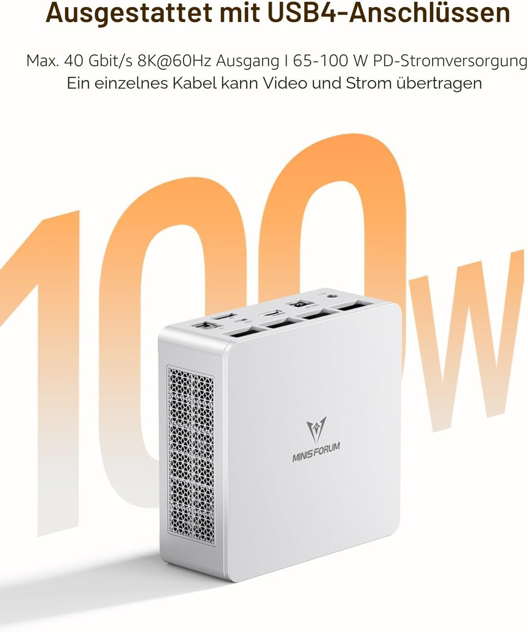 MINIS FORUM UM750L Slim Mini PC, AMD Ryzen 5 7545U Mini Computer (6C/12T, bis zu 4,9 GHz), 16 GB LPD