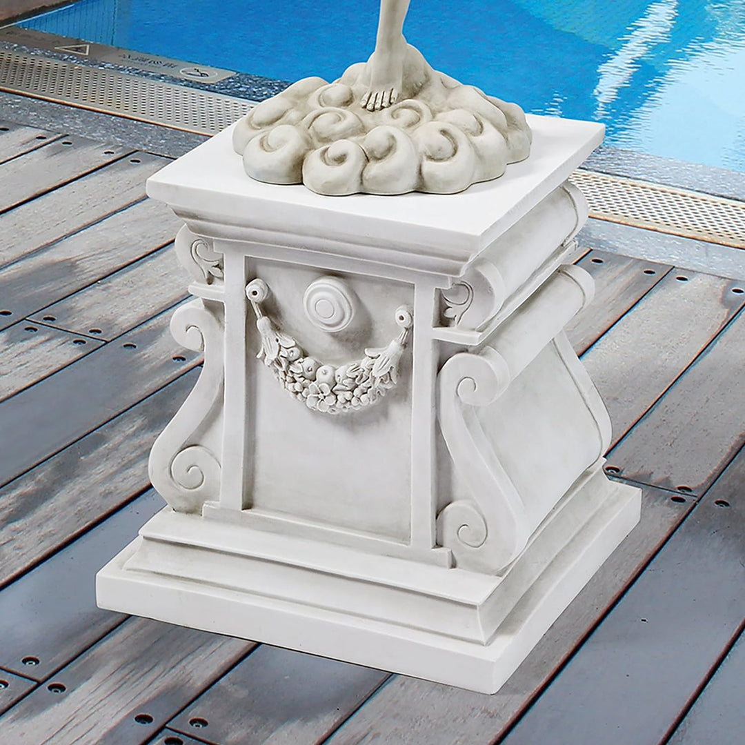 Design Toscano Klassische Statue Gartensockel Basisheber, Polyresin, Antikes Steingrau, gross 38 cm