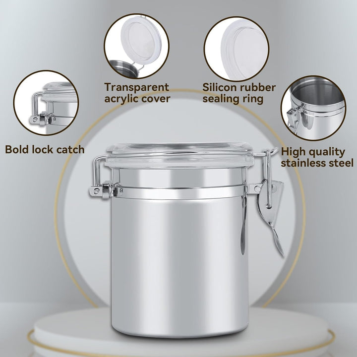 700ml Kaffeedose Edelstahl, Luftdichte Kaffeebehälter Mit Messlöffel, Kaffeedosen Set Mit Kalenderra