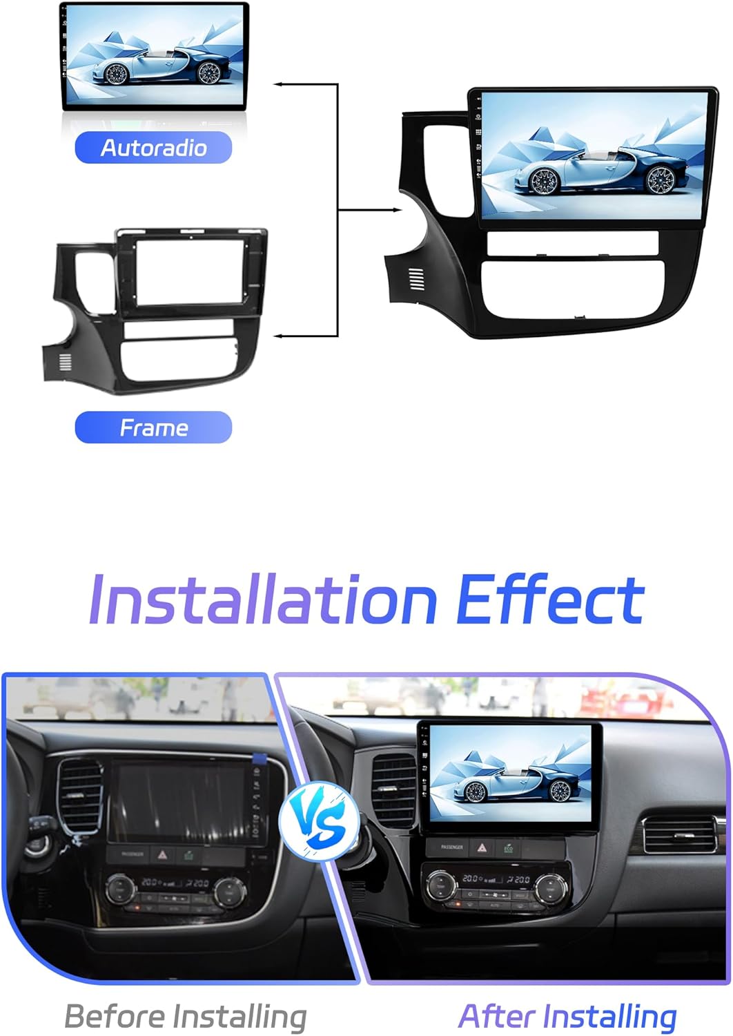 JOYX Android 13 Autoradio Passt für Mitsubishi Outlander (2012-2018) - 2G+32G - Eingebaut Carplay/An