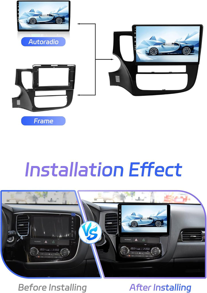 JOYX Android 13 Autoradio Passt für Mitsubishi Outlander (2012-2018) - 2G+32G - Eingebaut Carplay/An