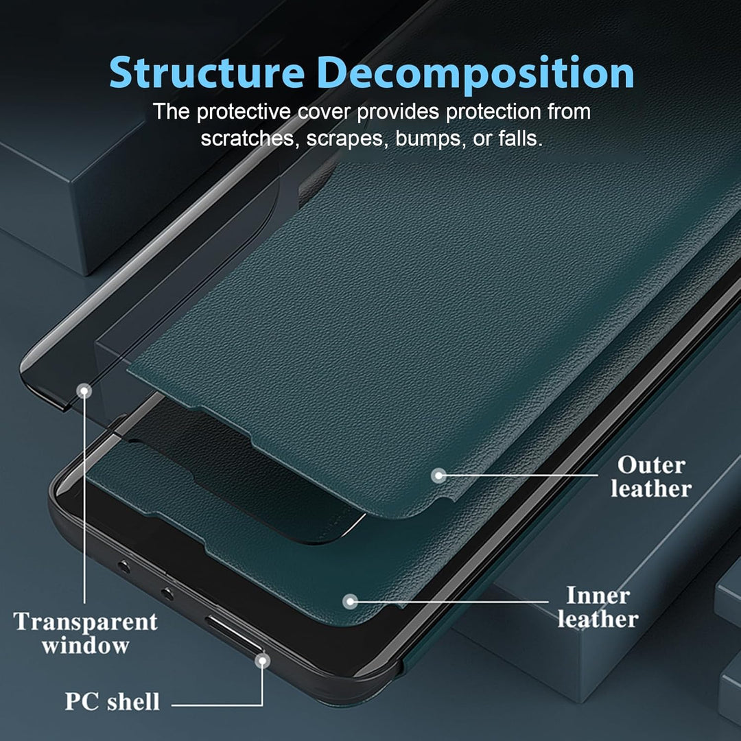 Handyhülle für Xiaomi Redmi Note 13 Pro Hülle Clear View Klappbar Leder Flip Hülle Redmi Note 13 Pro