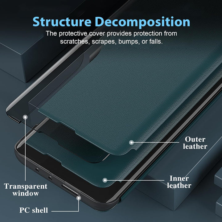 Handyhülle für Xiaomi Redmi Note 13 Pro Hülle Clear View Klappbar Leder Flip Hülle Redmi Note 13 Pro