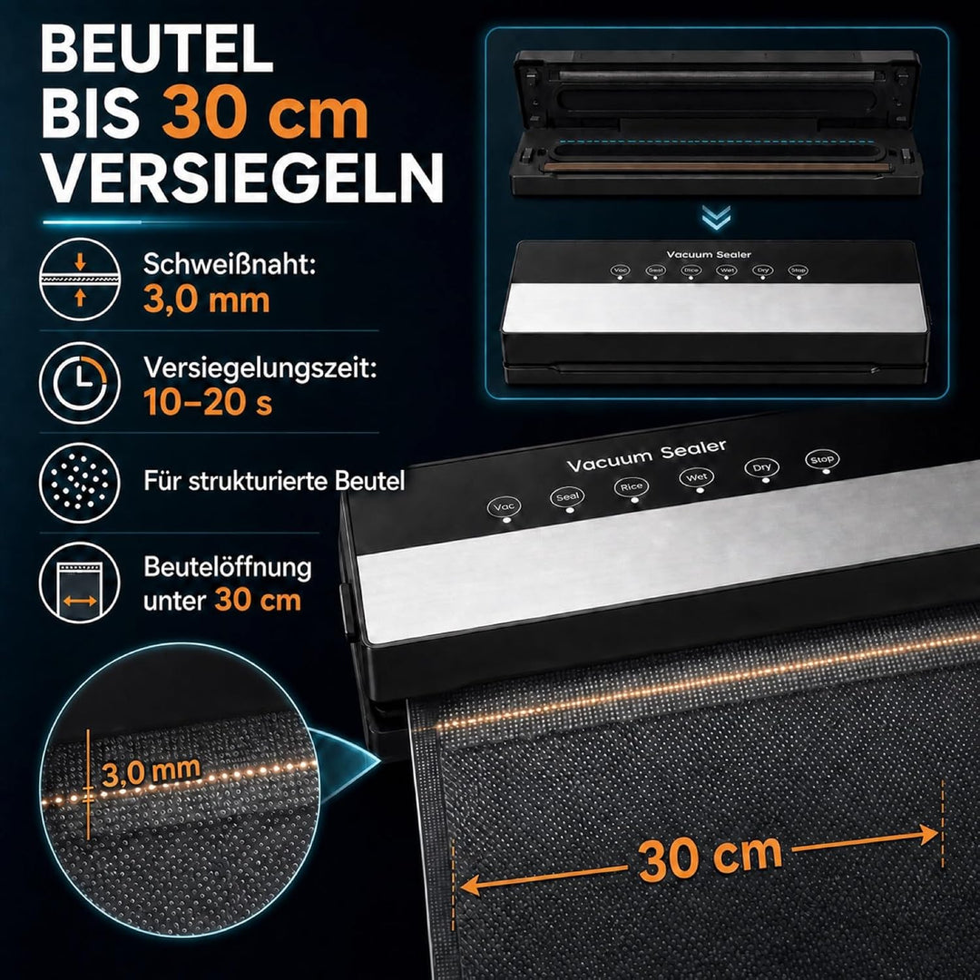 Vakuumiergerät, Vakuumierer 5 in 1 für Sous Vide Kochen und Lebensmittel Bleiben bis zu 7x Länger Fr