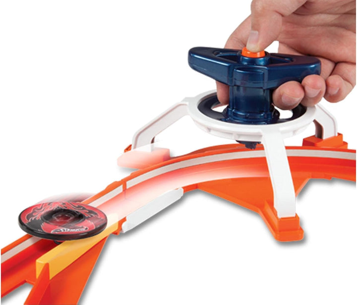 Hot Wheels Mattel Y0097 Spinshotz Super Wettkampf-Arena, mit viel Zubehör und 1 Disc