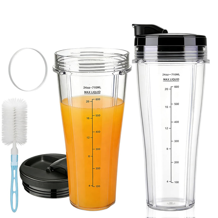 2 Stück Mixer Ersatzteile Für Ninja 24Oz, Mixer Becher Ersatzteile Für Ninja, Cup Becher Ersatzteile