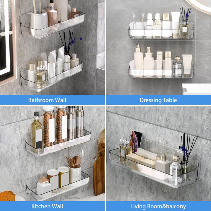 Diesisa 2 Stück Duschablage Ohne Bohren, Duschregal Wandmontage, Shampoo Halterung für Dusche, Dusch