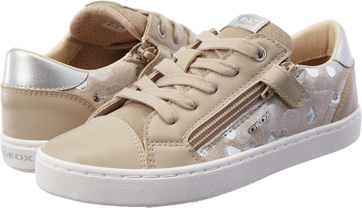 Geox Damen J Kilwi Girl B Sneakers 37 EU Beige Silver, 37 EU Beige Silver