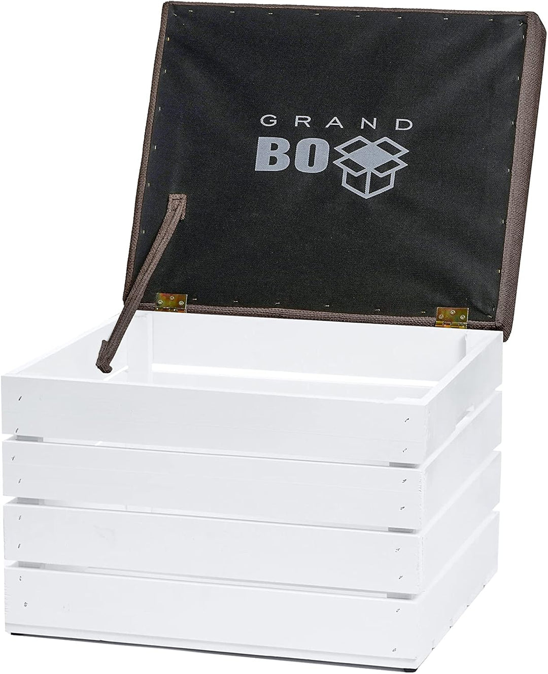 GrandBox Sitzhocker aus Holz 37x40x50 Polster, Sitztruhe Hocker mit Stauraum, Sitzbank, Sitzpouf, Si