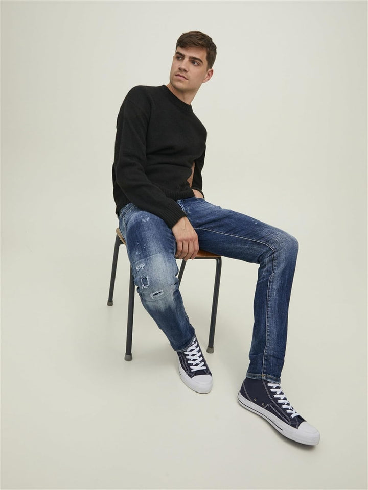 JACK & JONES Herren Jjiglenn Jjluca El 009 Sn Jeanshose, Blue Denim, 30 EU