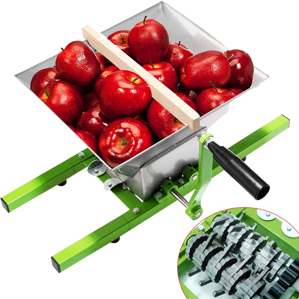 Aufun 7L Obstmühle Edelstahl Traubenmühle Maischemühle Obstpresse mit Handkurbel (Obstmühle, 7L), Ob