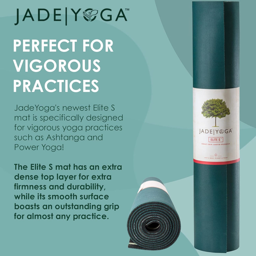 JadeYoga Elite S 180,3 cm Zoll Yoga Matte waldgrün / schwarz, waldgrün / schwarz