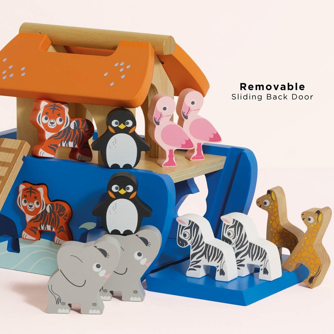 Le Toy Van – Steckspiel „Arche Noah“ | Pädagogisches Sensorikspiel für Babys mit Arche und bunten Ba