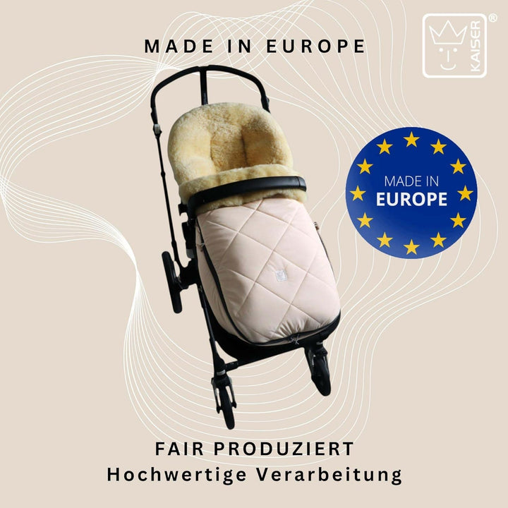 Kaiser Classic for Bugaboo Lammfell Kinderwagen Fusssack, 100 x 45 cm (cream), cream
