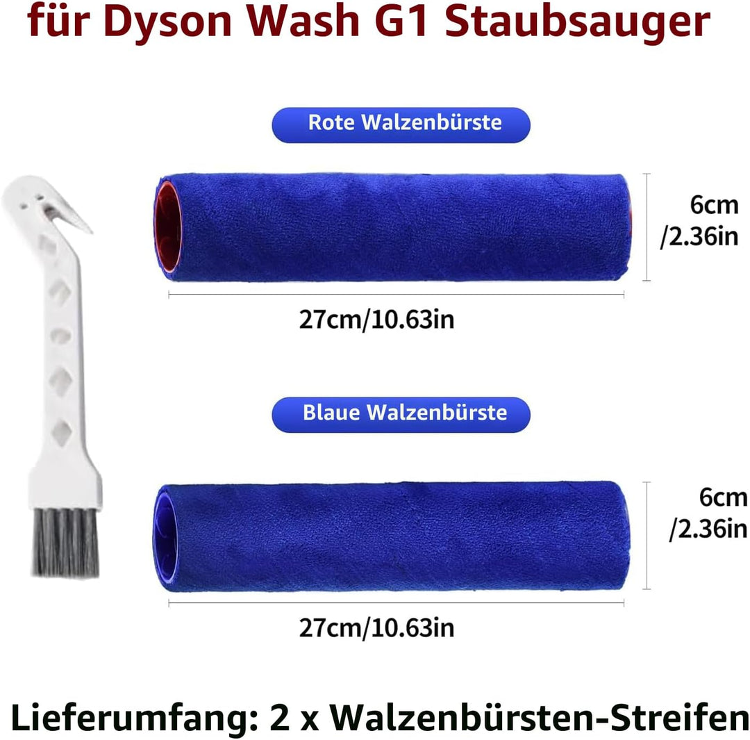 Ersatzrollen Bürsten für Dyson Wash G1, 2 Stück Ersatzrollen Bürstenstreifen Walzen für Dyson Wash G