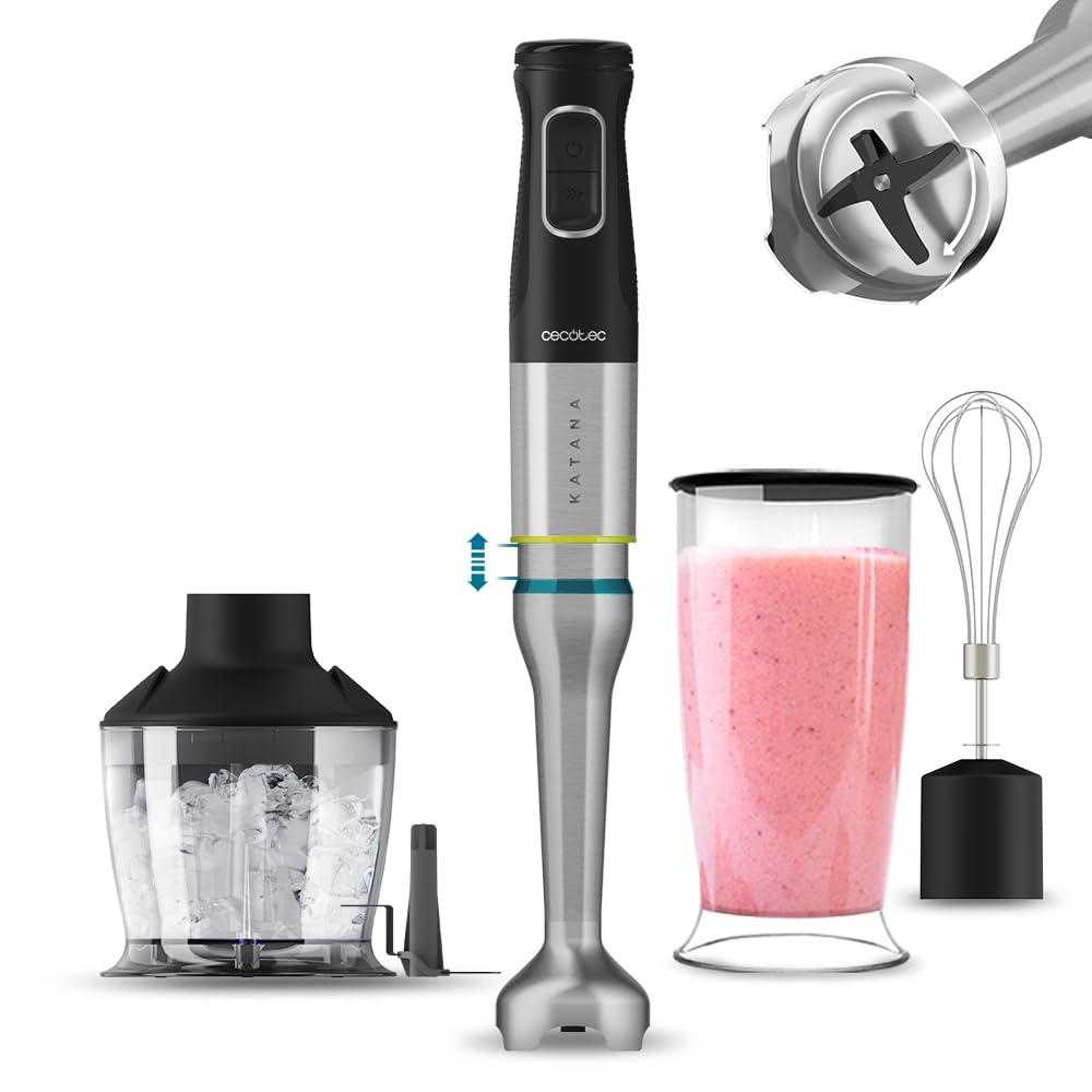 Cecotec Stabmixer Katana TotalDestroy 1500XL DK. 1500 W, 21 Geschwindigkeiten und Turbo, 4 Klingen m