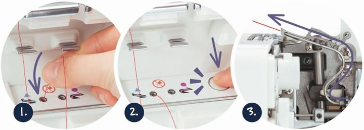 Juki MO-1000 Overlockmaschine zum Einfädeln und automatischen Nadeln, Metall, Weiss, 33 x 28 x 31 cm