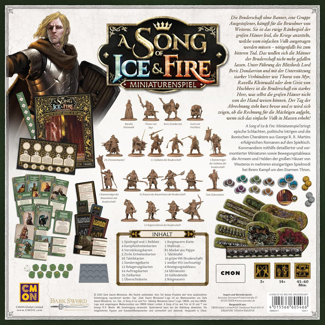 CMON, A Song of Ice & Fire – Bruderschaft ohne Banner, Starterset, Tabletop, 2 Spieler, ab 14+ Jahre