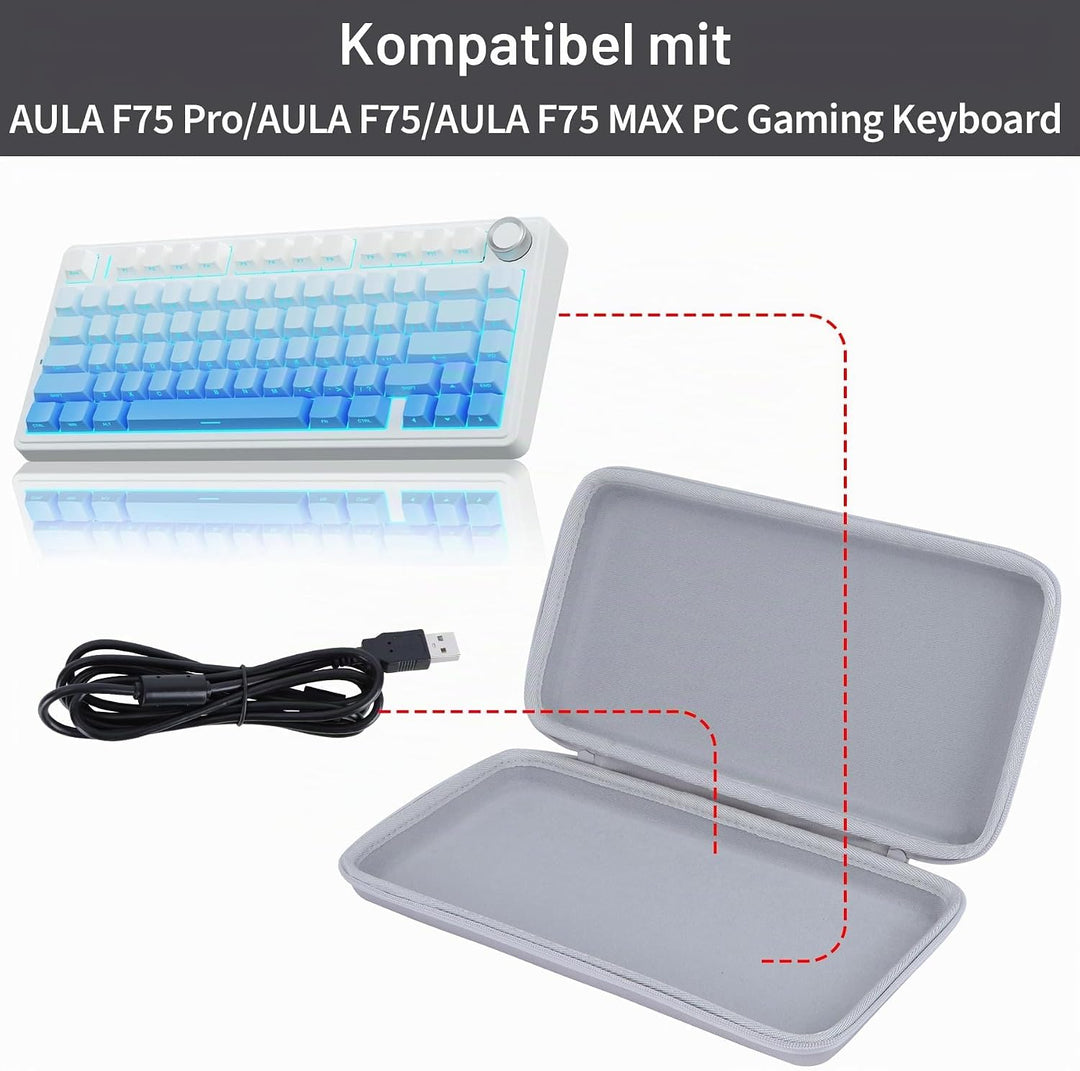 Hart Schutzhülle Kompatibel mit Aula F75 / F75 PRO/ F75 Max Mechanische Tastatur Gaming (Grau), Grau