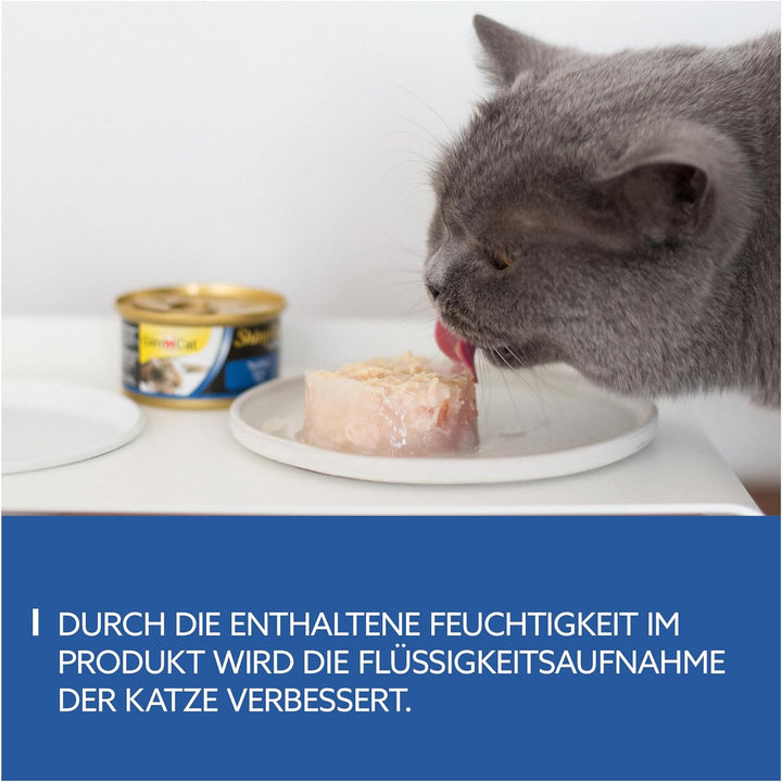 GimCat ShinyCat in Jelly Thunfisch - Nassfutter mit Fisch und Taurin für Katzen - 24 Dosen (24 x 70