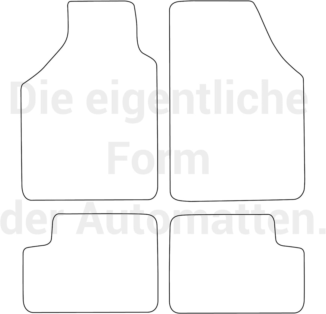 moto-MOLTICO Fussmatten Auto Velours Autoteppiche Schwarz Automatten Set 4-teilig passend für Opel A