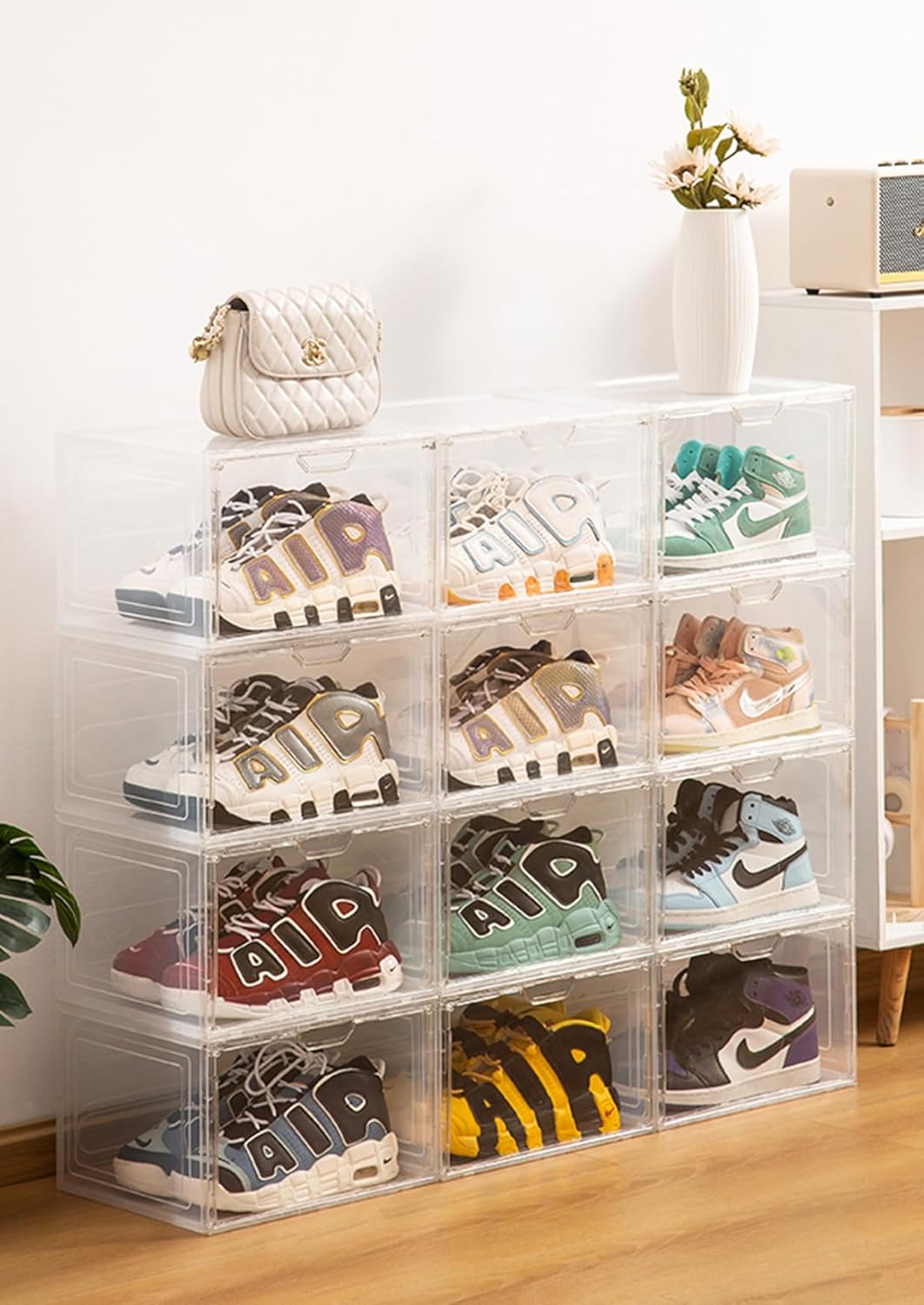 Schuhboxen Organizer-Schuhkartons durchsichtig,Transparent Schuhaufbewahrung für Sneakers und Turnsc