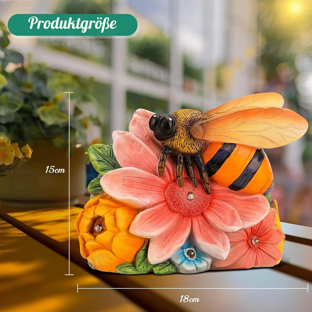 Linkax Solar-Gartenornamente für den Aussenbereich, Honigbienen-Statue, Gartenlicht, einzigartiges G