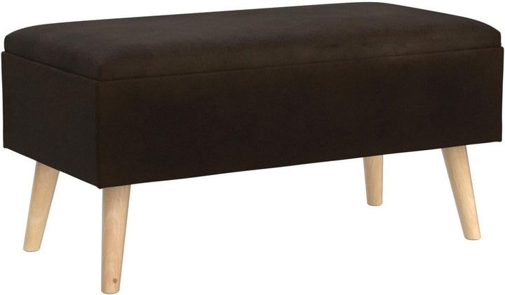 Relaxdays Sitzbank mit Stauraum, Samtbezug, 40 L, gepolstert, Holzbeine, Flur, 2er Truhenbank, 41 x
