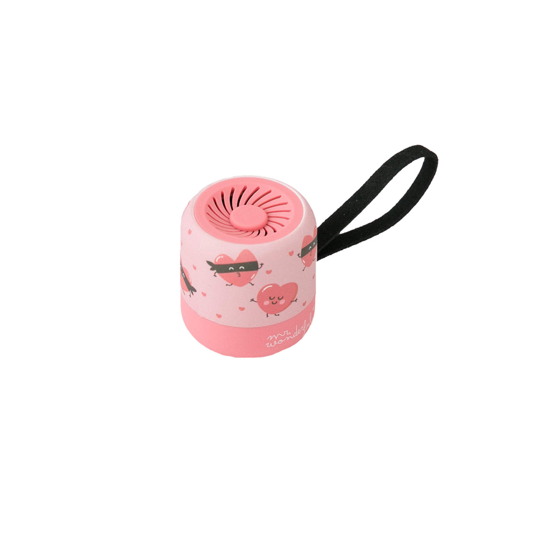 mr. wonderful* Mini Bluetooth Lautsprecher mit Herzen Design Marke Laufzeit von 3-4 Stunden. Rosa.