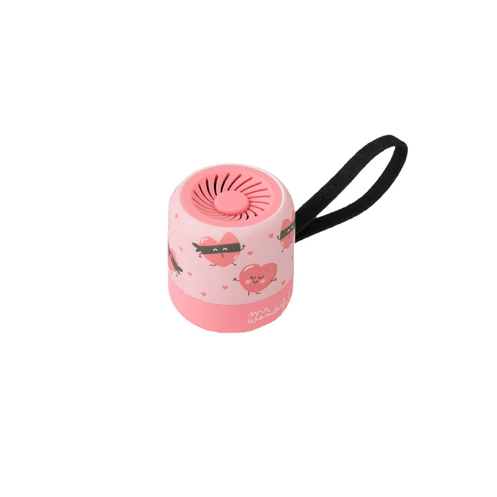 mr. wonderful* Mini Bluetooth Lautsprecher mit Herzen Design Marke Laufzeit von 3-4 Stunden. Rosa.