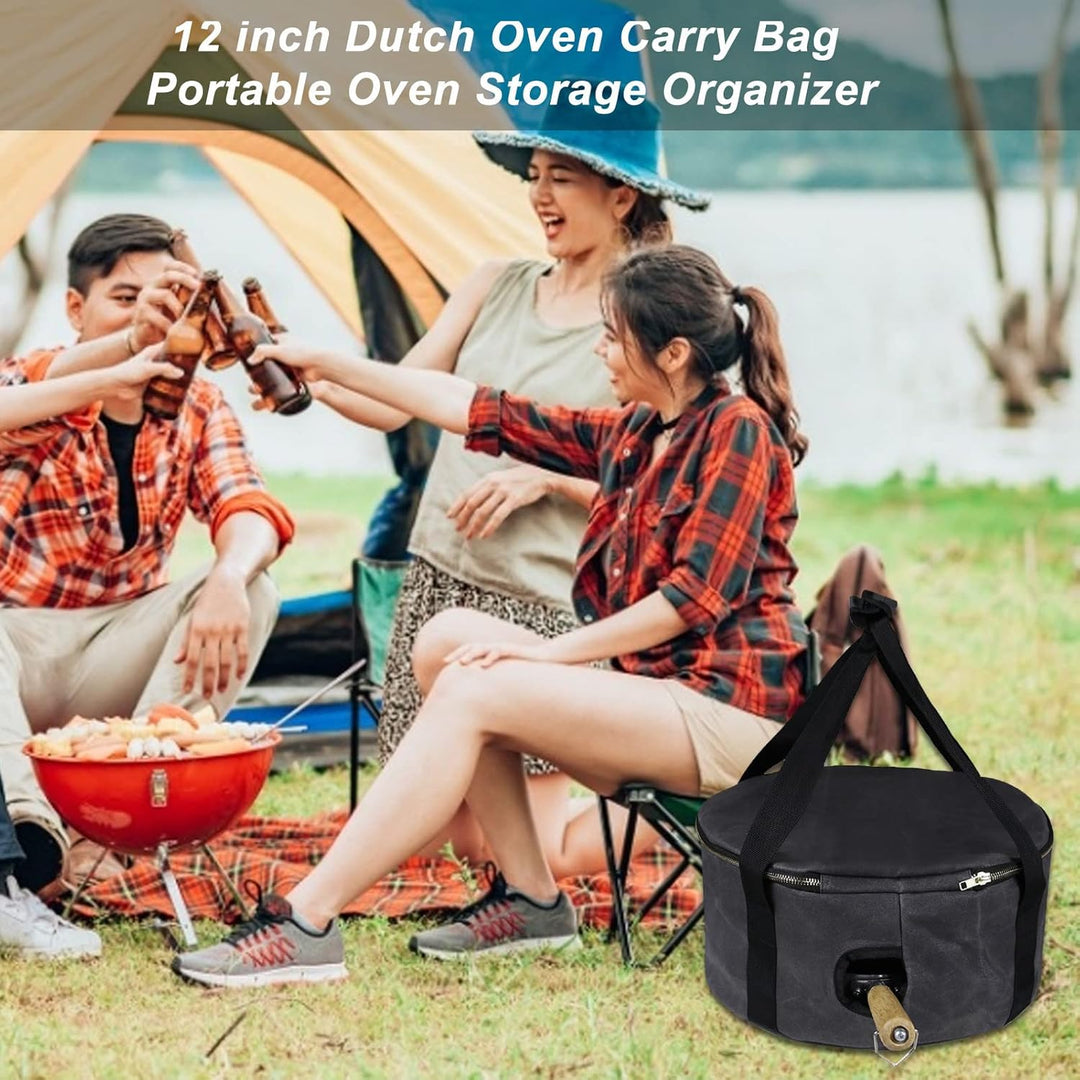 Dutch Oven Tragetasche | 12 Zoll Dicke Canvas-Organizer-Tasche mit Griff - wasserdichte Campingausrü
