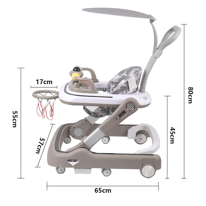 Lauflernhilfe für Babys mit Spielset und Bodenmatte, robust, faltbar, mit 5 verstellbaren Positionen