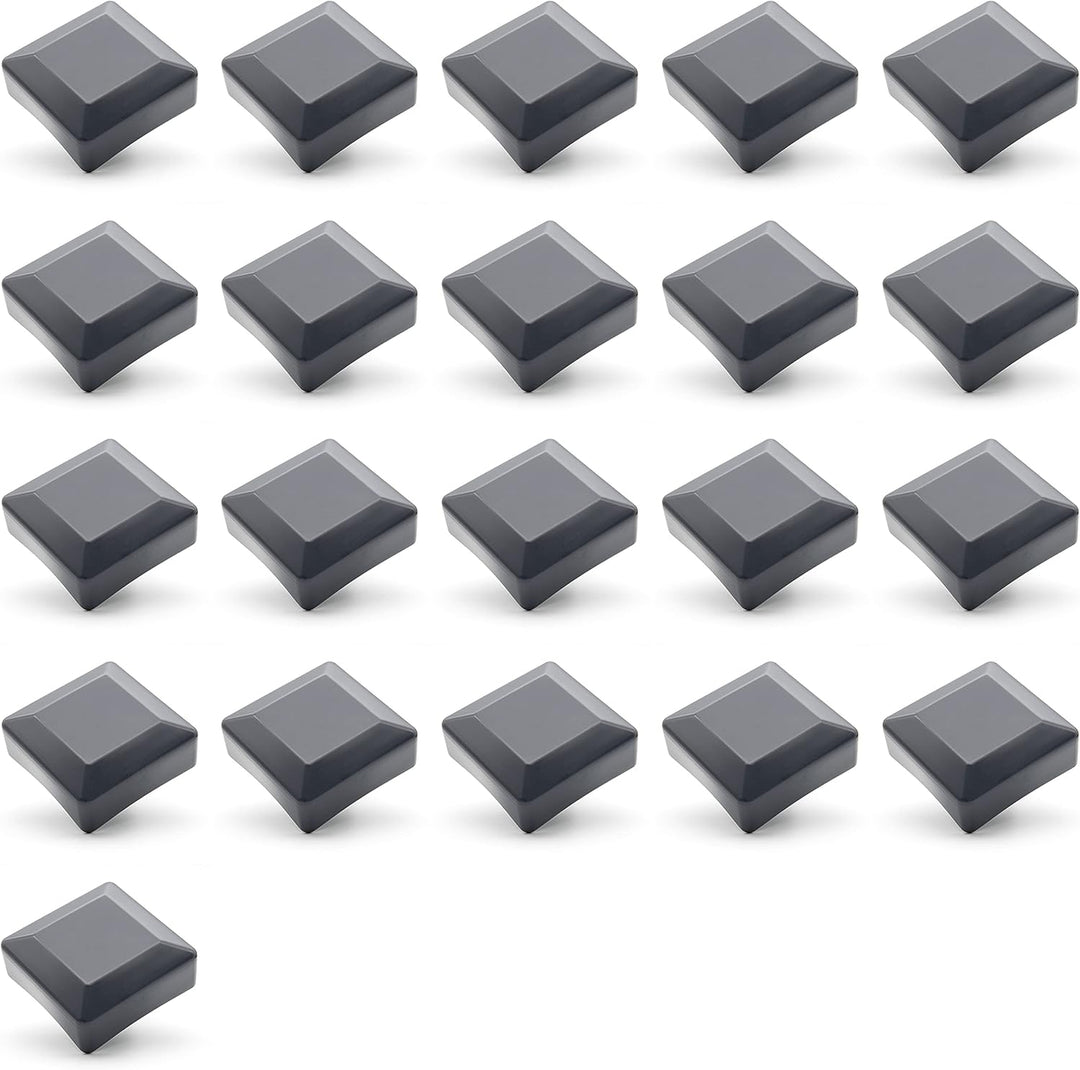 21 Stück Zaunkappen Anthrazit für Aussenmass 60x60mm, Rohrkappen aus hochwertigem Kunststoff, Pyrami