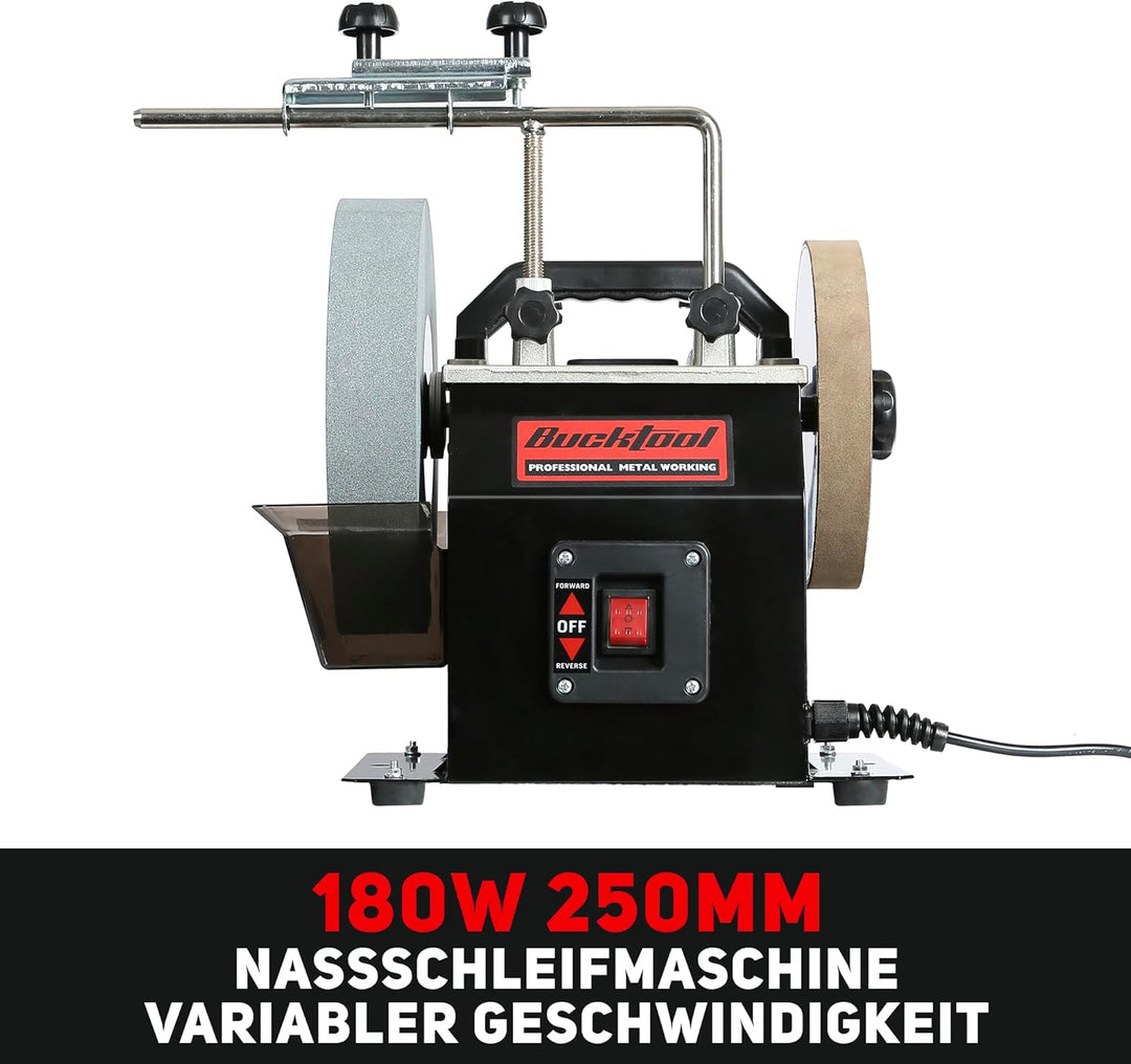 Bucktool 250mm elektrischer Nassschleifstein-Schleifer Water Cooled Sharpener, 180W Schärf- und Abzi