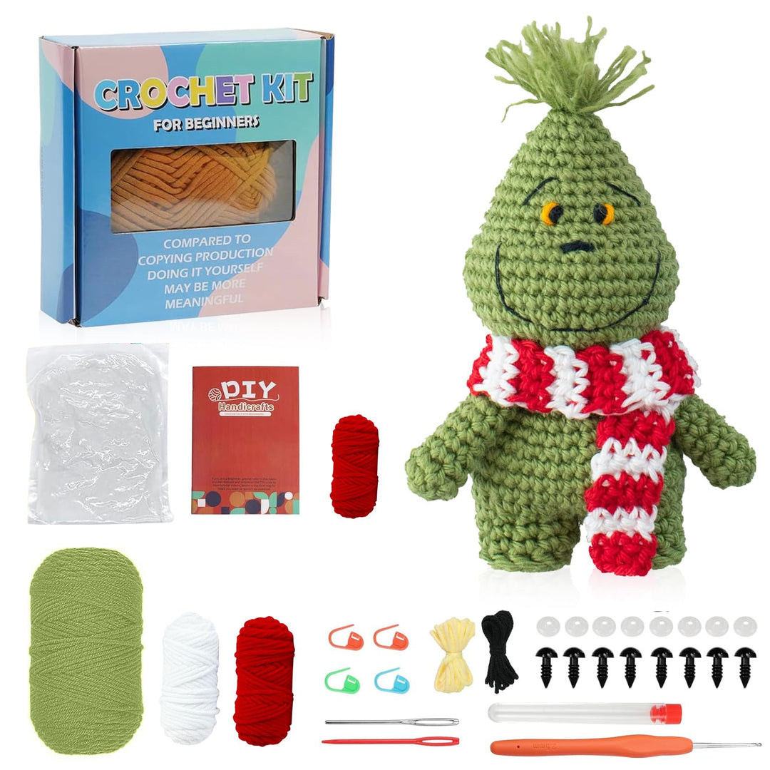 Häkelset für Anfänger, Komplettes Crochet Set mit Videoanleitung, Einfaches DIY Häkeltiere, Perfekt