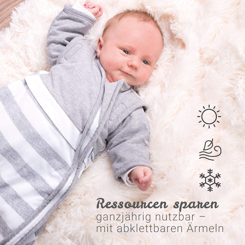 Gesslein 771092 Bubou Babyschlafsack mit abnehmbaren Ärmeln: Temperaturregulierender Ganzjahreschlaf