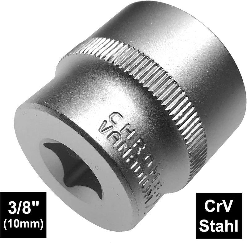 Steckschlüsseleinsätze 12-KANT/Zwölfkant 3/8" Schraubenschlüssel-Einsatz Stecknüsse Vielzahn (Doppel