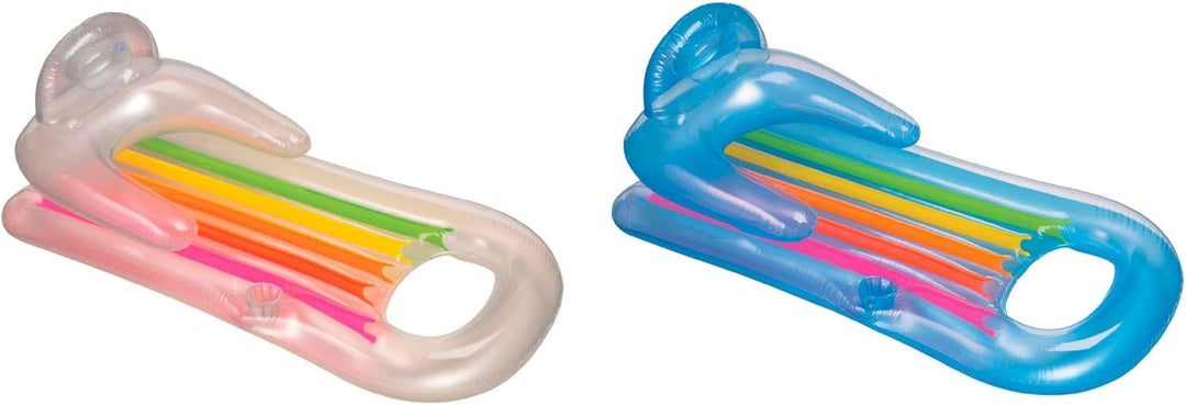 Intex 58802 – Luftmatratze Sessel Bräunung, Farbe Weiss, Hellblau, 160 x 85 cm Weiss, Hellblau 1, We