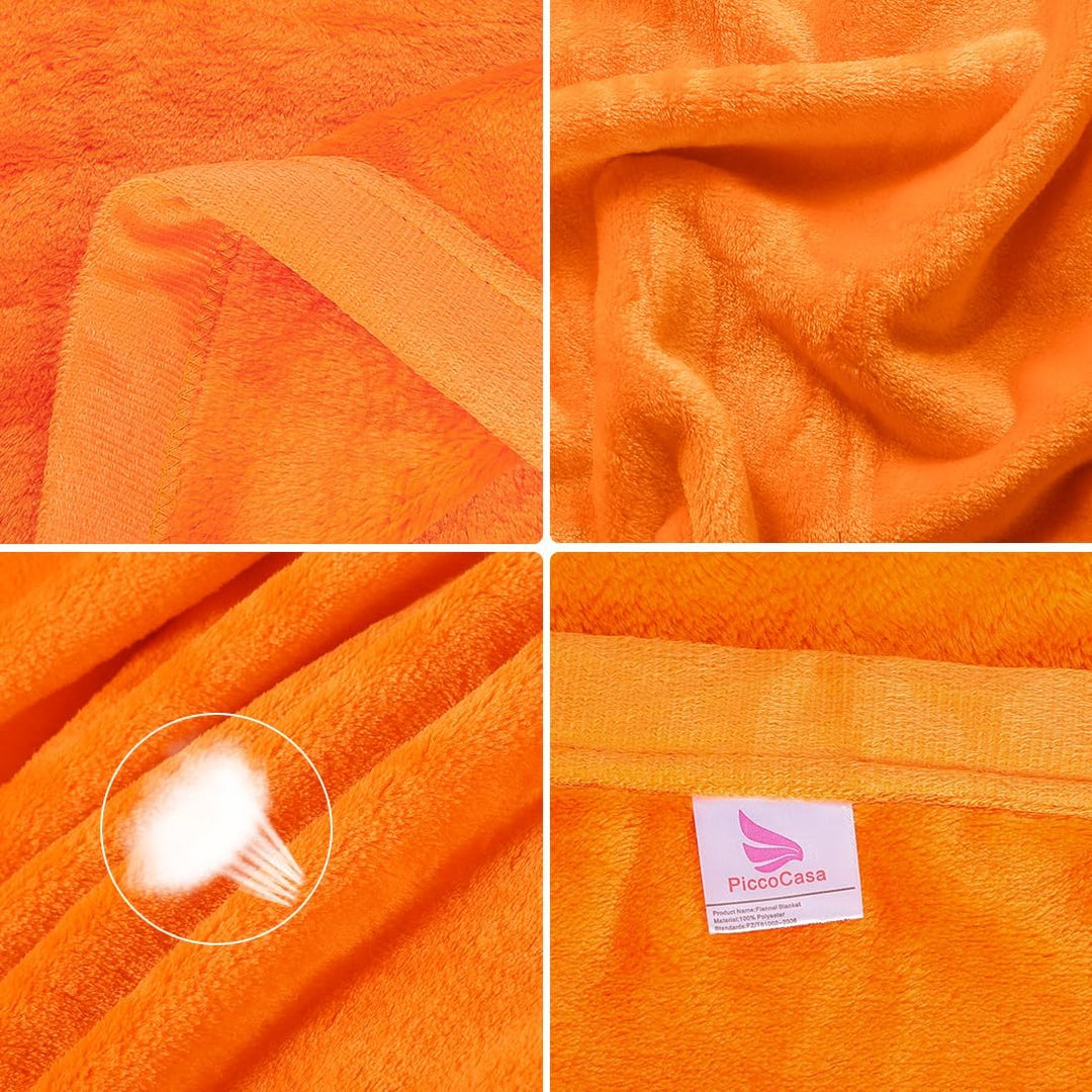 PiccoCasa Kuscheldecke Tagesdecke Fleecedecke mit Rand Microfaser Decke Weiche Warme Leichte Decke 3