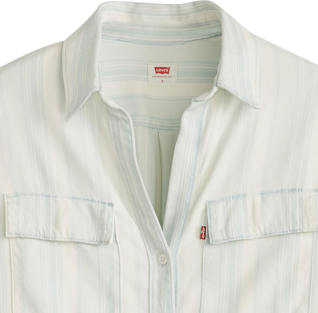 Levi's Damen Doreen Utility Hemd S Colette Stripe Ecru, S Colette Stripe Ecru