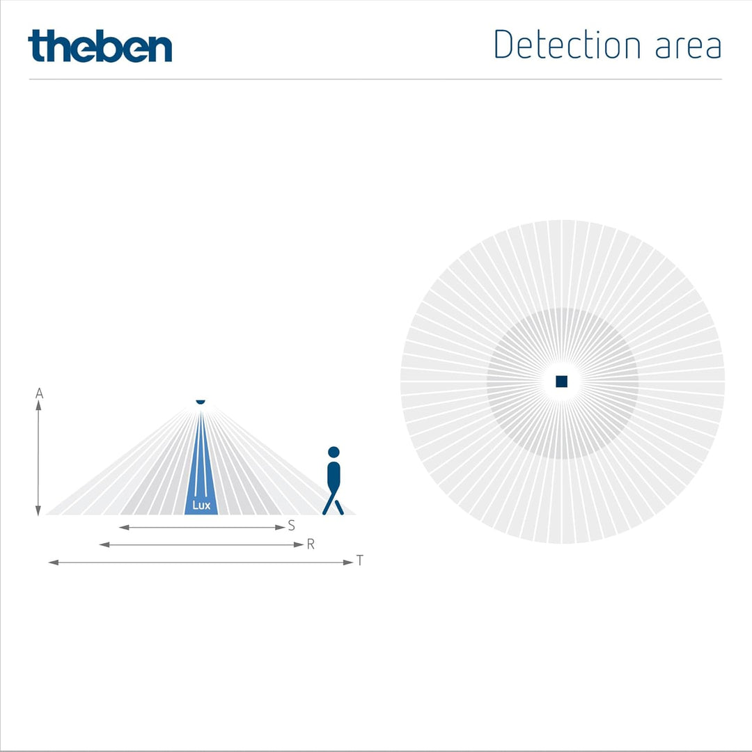Theben 2080520 theRonda S360-100 UP WH – Präsenzmelder Passiv-Infrarot – PIR – 360°, THERONDA S360-1