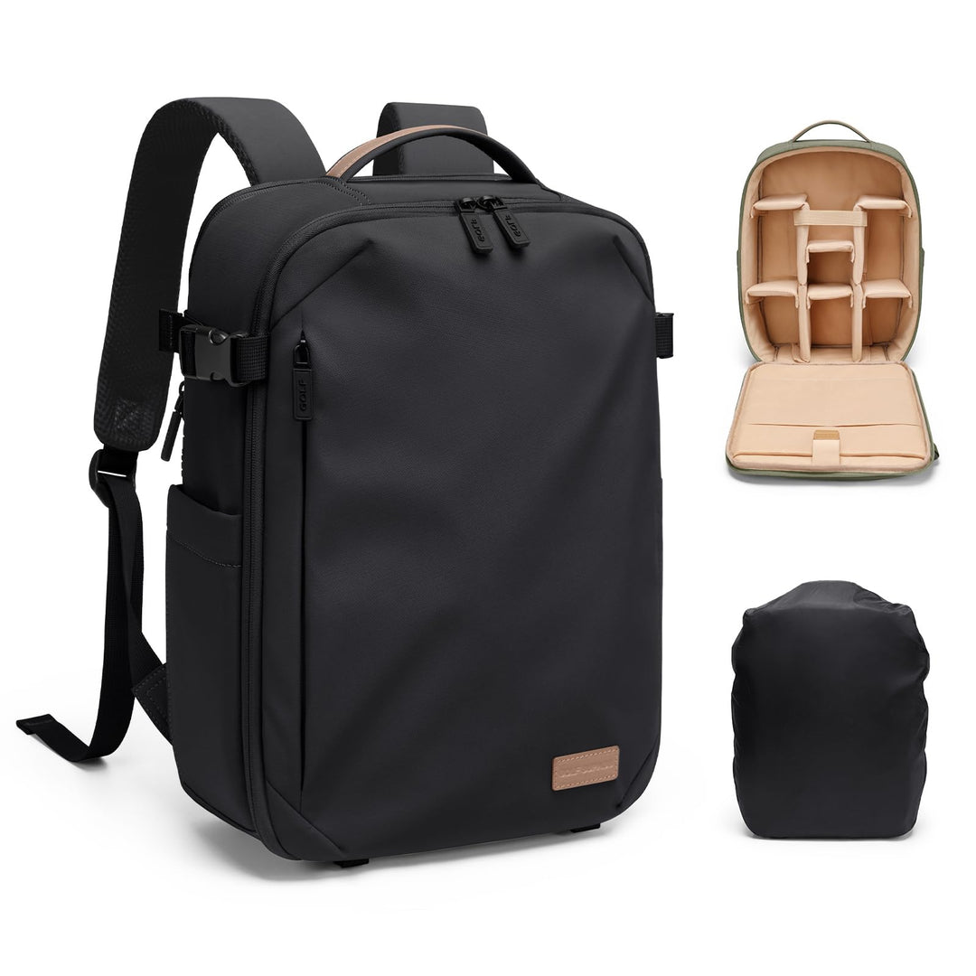 GOLF SUPAGS Kamerarucksack, DSLR SLR Kameratasche mit 14 Zoll Laptopfach und Regenschutz, Kompatibel